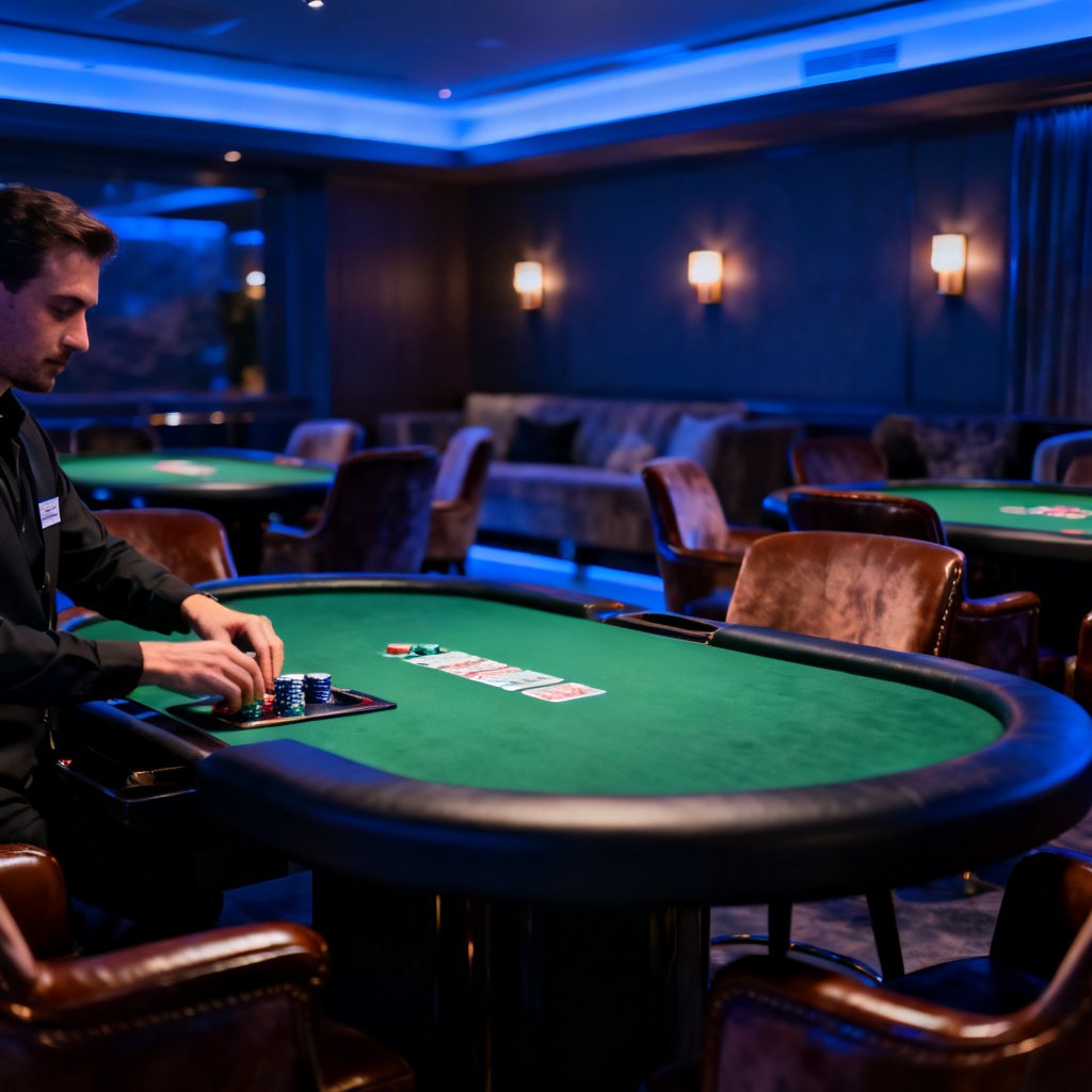 Poker club tournament with table and seat management